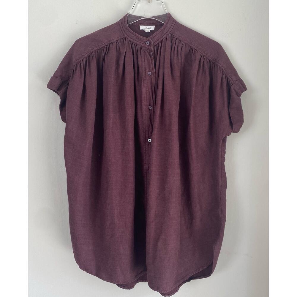 Wilfred Aritzia Bertillon Blouse Cabernet Wine Small Renaissance Fair Romantic